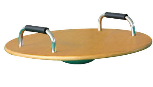 Balance board with armrest